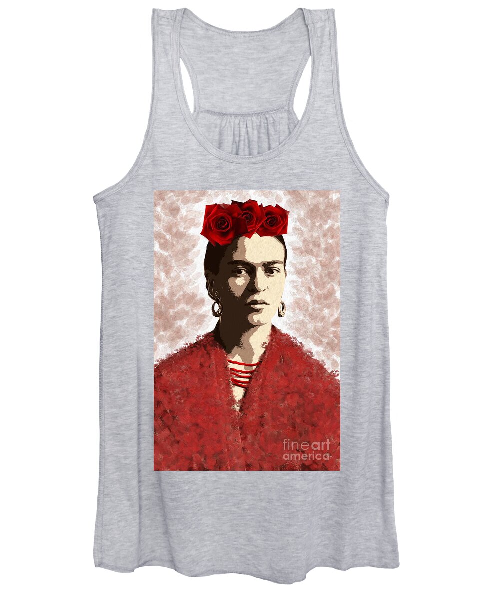 Frida Kahlo Women's Tank Top featuring the painting Portrait of Frida Kahlo by Alexandra Arts