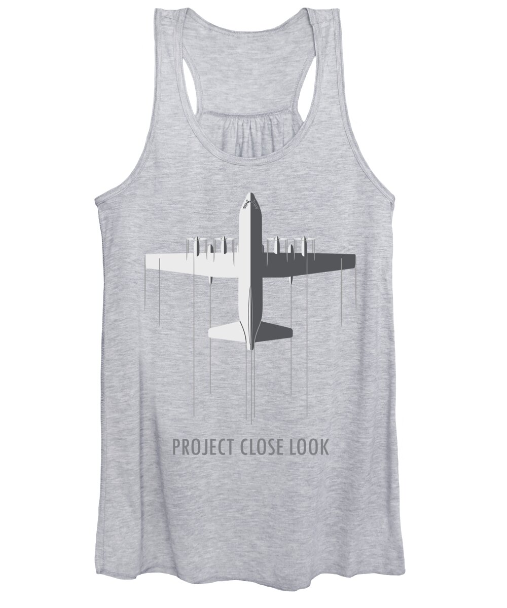 C-130h Women's Tank Top featuring the digital art Project CLOSE LOOK by Michael Brooks