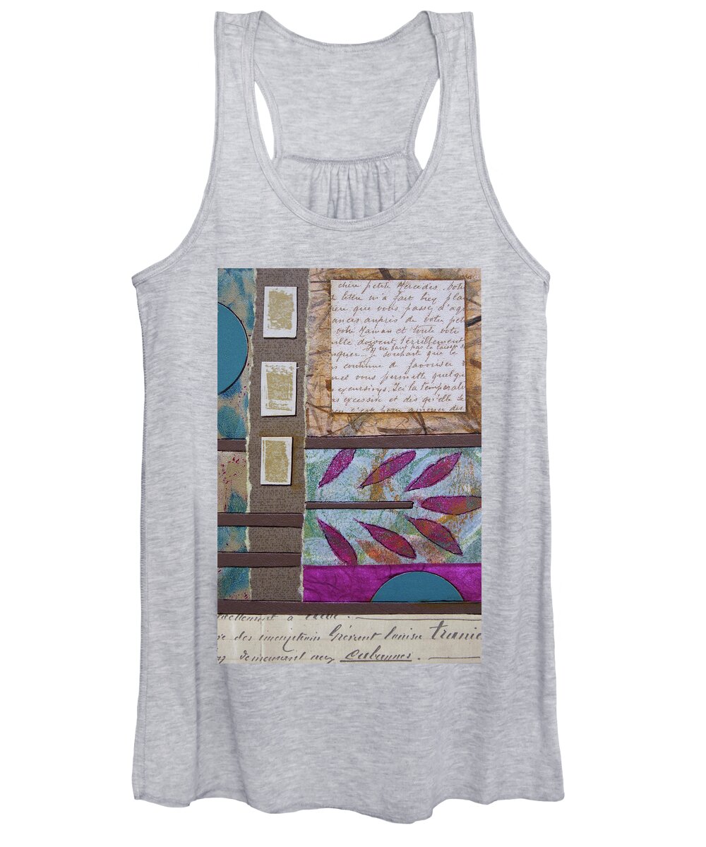 Mixed-media Women's Tank Top featuring the mixed media Put it in Writing by MaryJo Clark