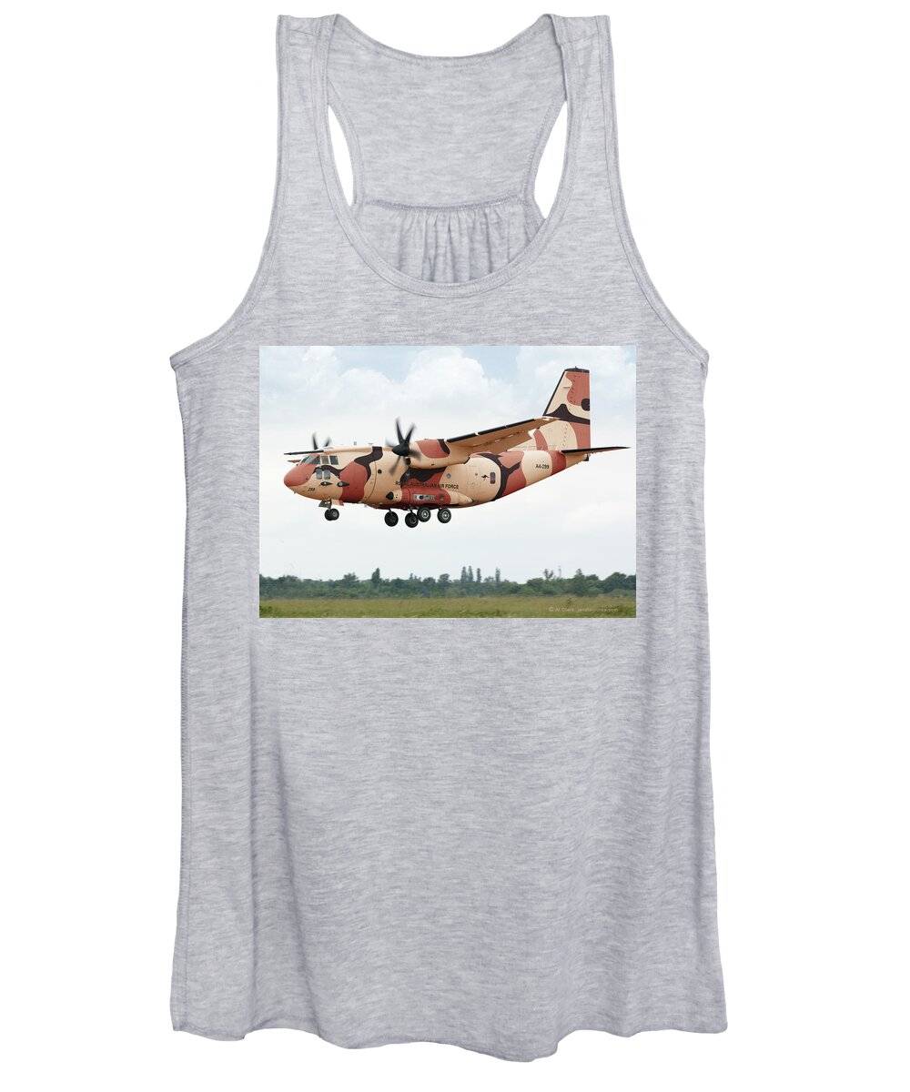 Spartan Women's Tank Top featuring the digital art RAAF C-27J Spartan Desert by Custom Aviation Art