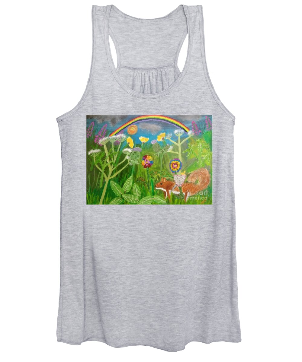 Lgbtq Women's Tank Top featuring the painting Rainbow Hero by David Westwood
