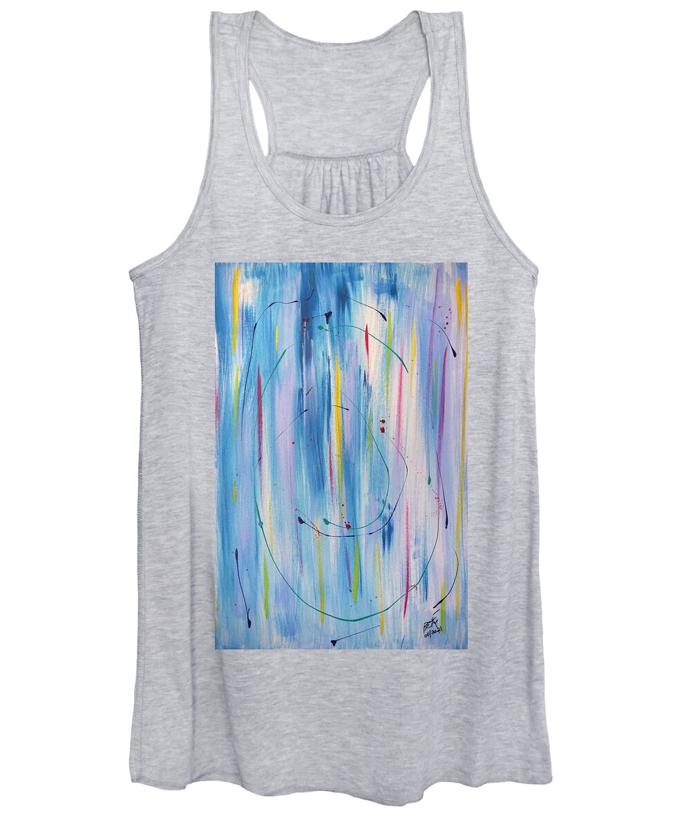 Rain Dance Women's Tank Top featuring the painting Ran Dance by Brent Knippel