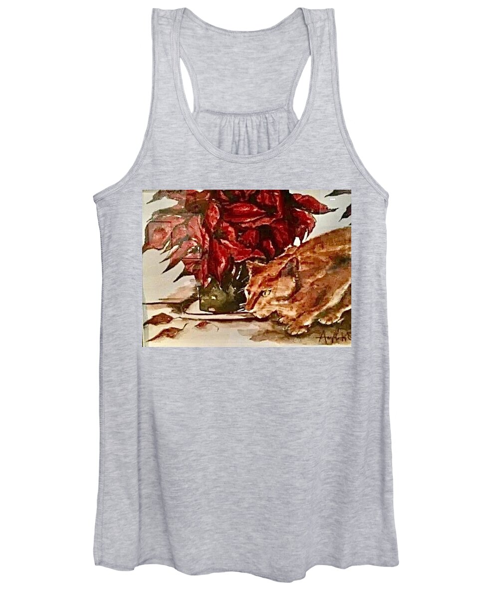  Women's Tank Top featuring the painting red by Angie ONeal