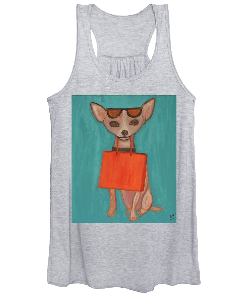 Dogs Women's Tank Top featuring the painting Retail Therapy by Anita Hummel