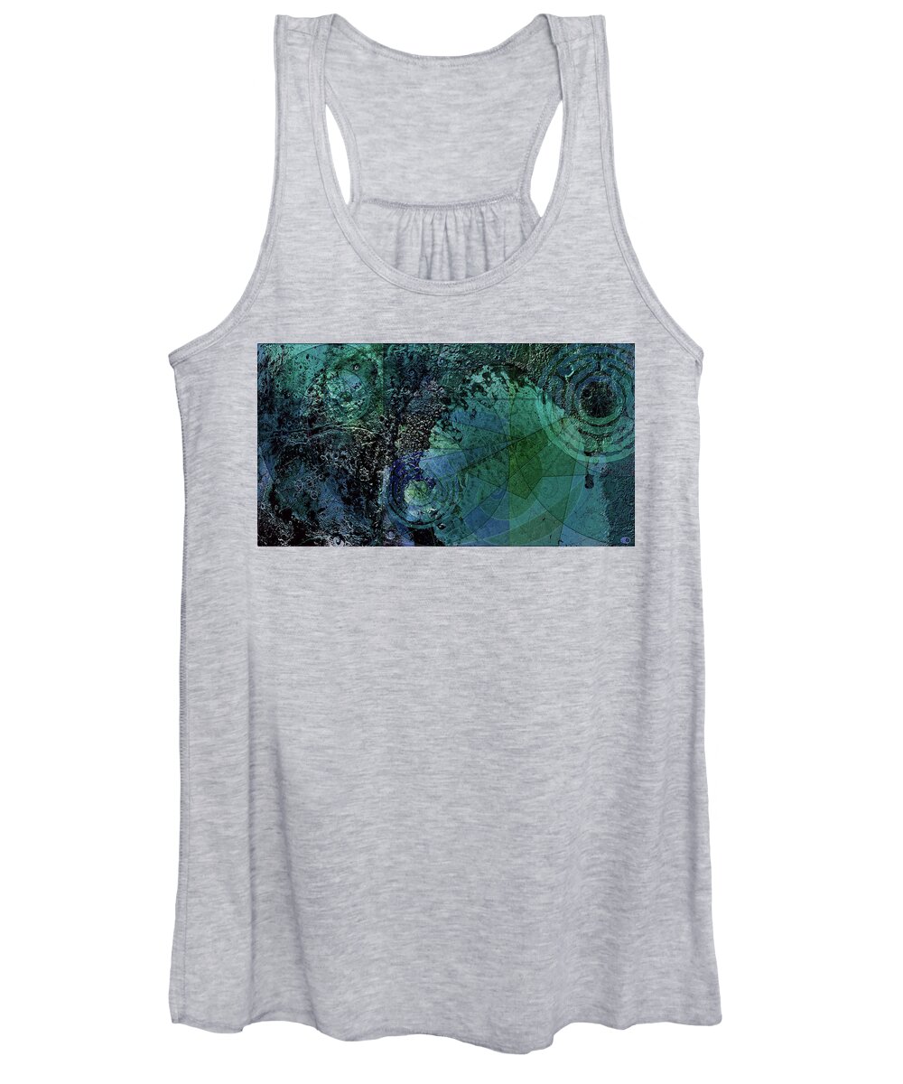 Topography Women's Tank Top featuring the digital art Revolution 9 Triptych by Kenneth Armand Johnson