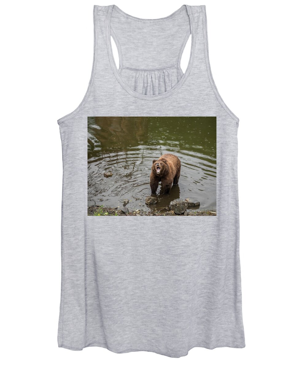 Brownie Showing Her Teeth Women's Tank Top featuring the photograph Roar by David Kirby