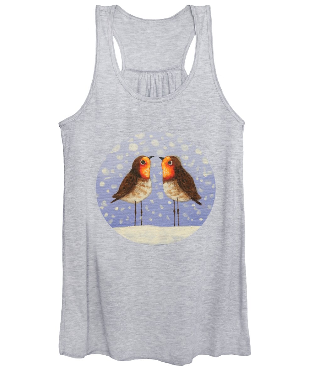 Robin Women's Tank Top featuring the painting Robin Pair by Lucia Stewart