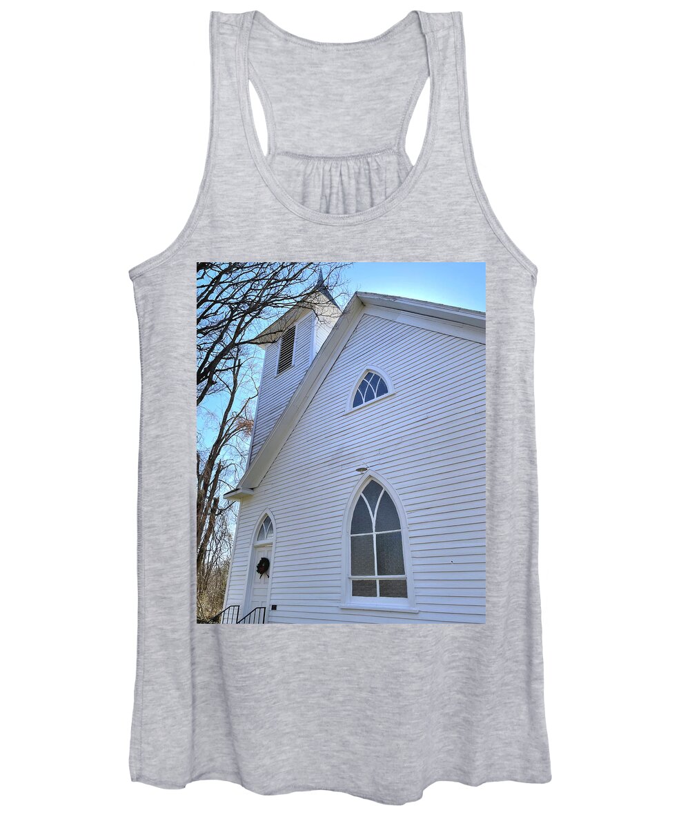 Rockford Women's Tank Top featuring the photograph Rockford Methodist by Lee Darnell
