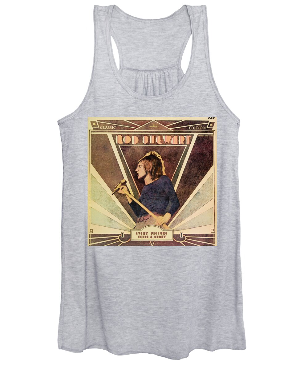 Rod Stewart Women's Tank Top featuring the mixed media Rod Stewart- Every Picture Tells A Story by Robert VanDerWal