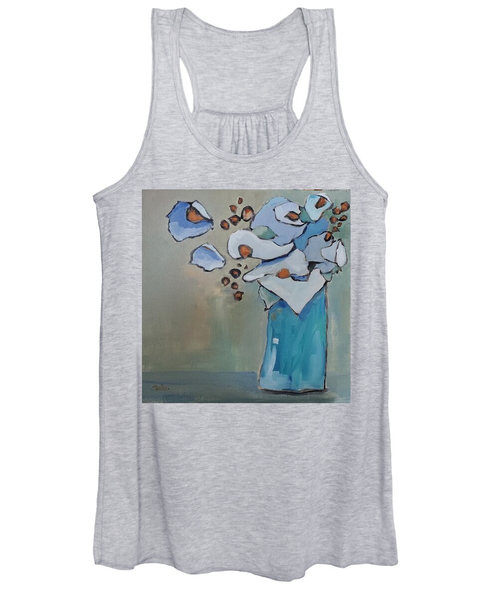 Still Life Women's Tank Top featuring the painting Romance on the Beach by Sheila Romard