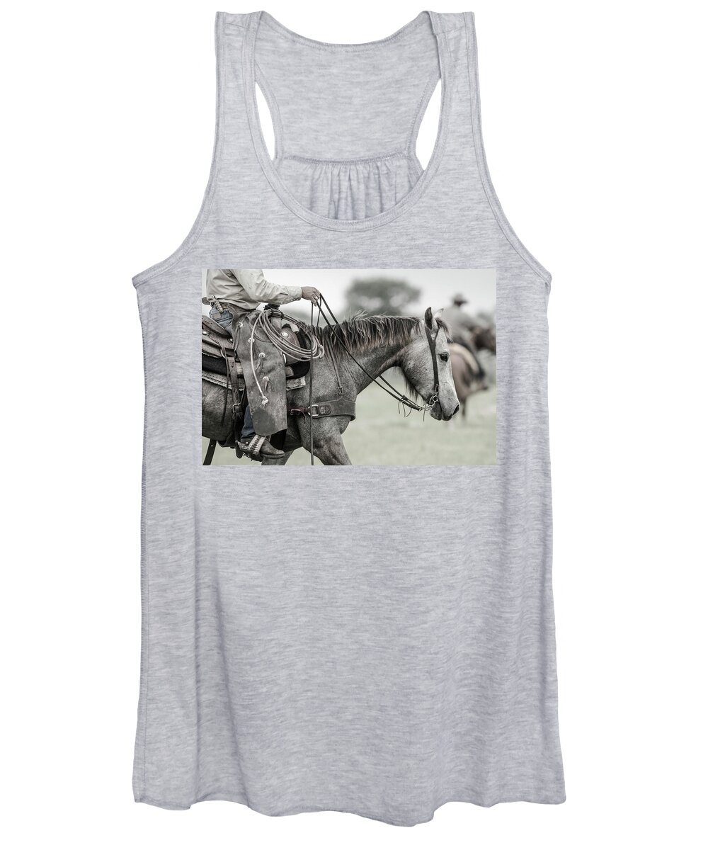 Cliburn Ranch Women's Tank Top featuring the photograph Round up by Maresa Pryor-Luzier