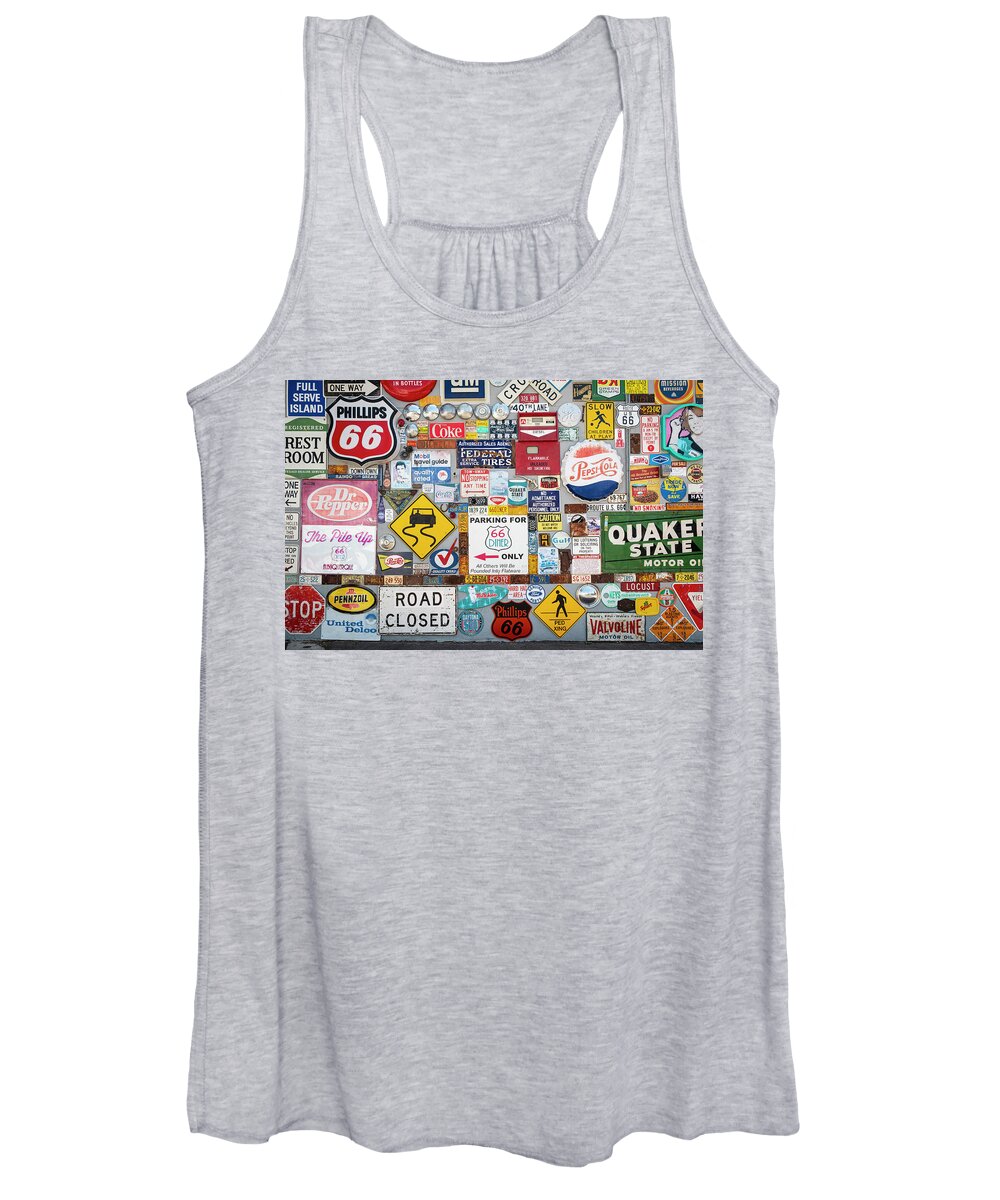 New Mexico Women's Tank Top featuring the photograph Route 66 Signs by Mary Lee Dereske