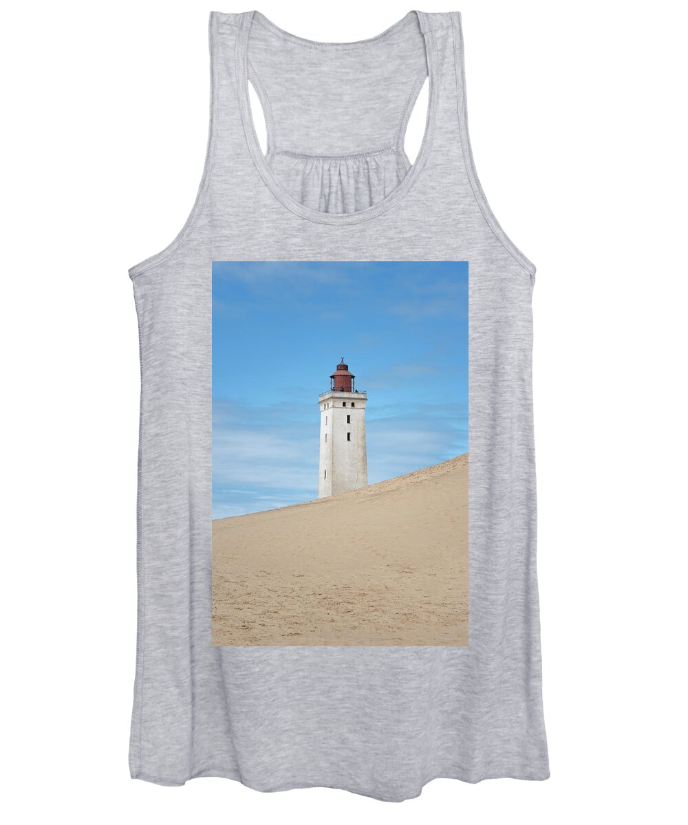 Rubjerg Women's Tank Top featuring the photograph Rubjerg Knude Fyr Lighthouse by Anges Van der Logt