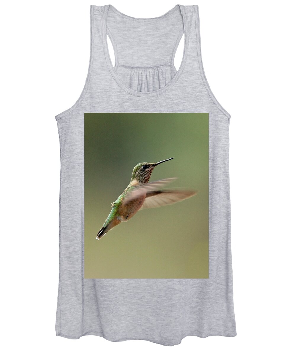 Rufous Women's Tank Top featuring the photograph Rufous Hummingbird, Vancouver Island by Tony Mills