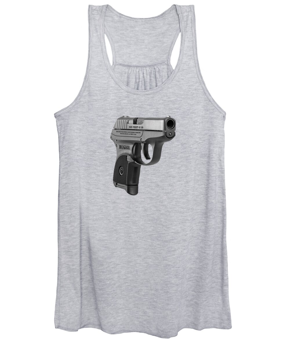 Ruger Women's Tank Top featuring the mixed media Ruger LCP 380 Pistol Trees Texture by Movie Poster Prints