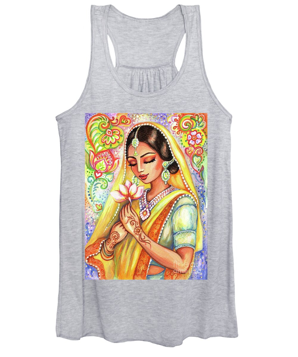 Praying Woman Women's Tank Top featuring the painting Sacred Wish by Eva Campbell