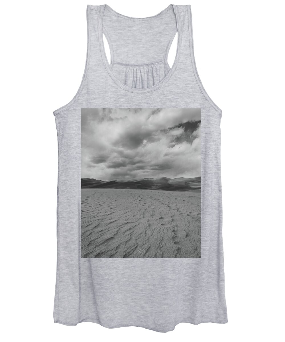  Women's Tank Top featuring the photograph Sand Dune Footprints by William Boggs