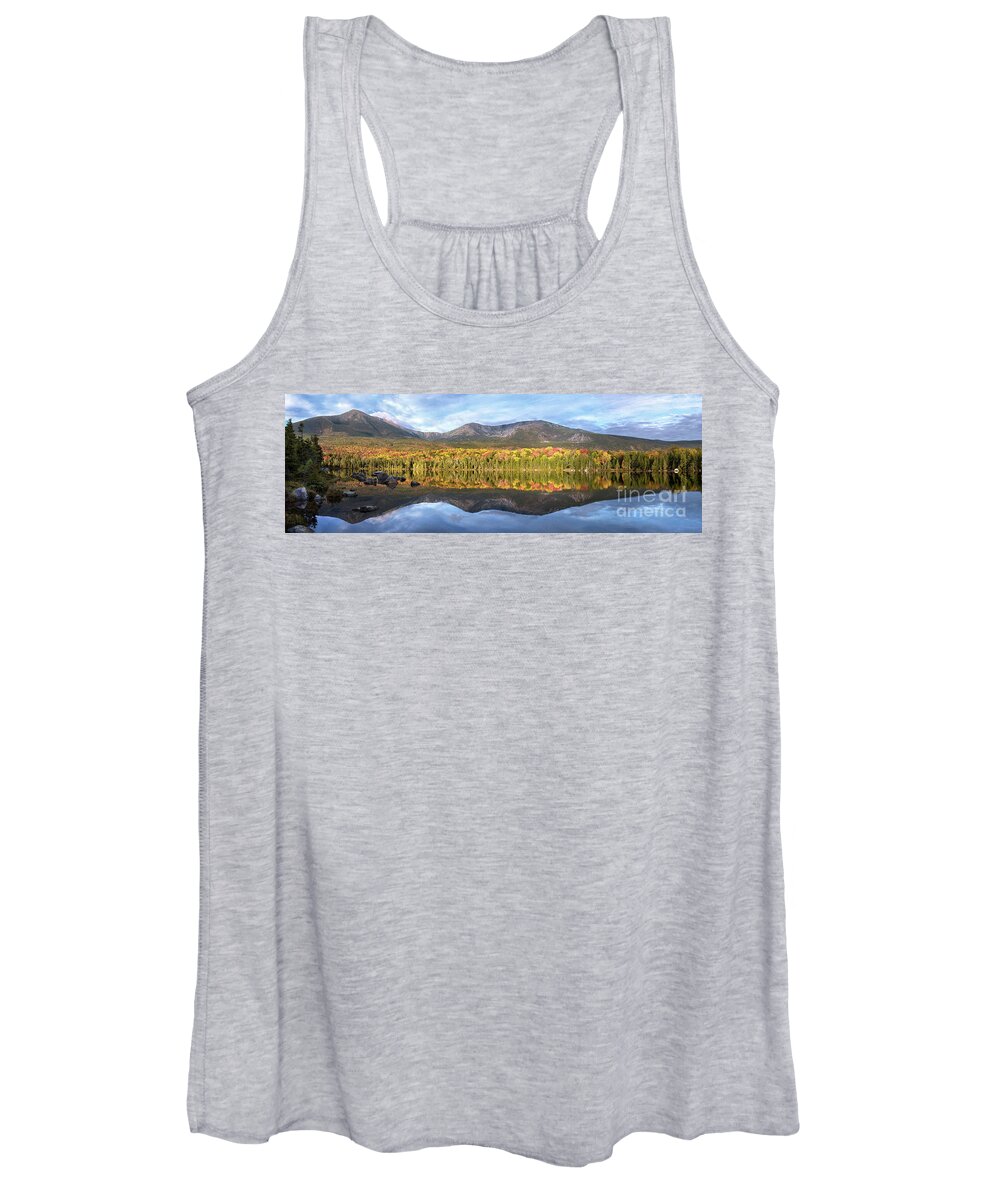 Maine Lakes And Mountains Women's Tank Top featuring the photograph Sandy stream Mt Katahdin Maine by Rehna George