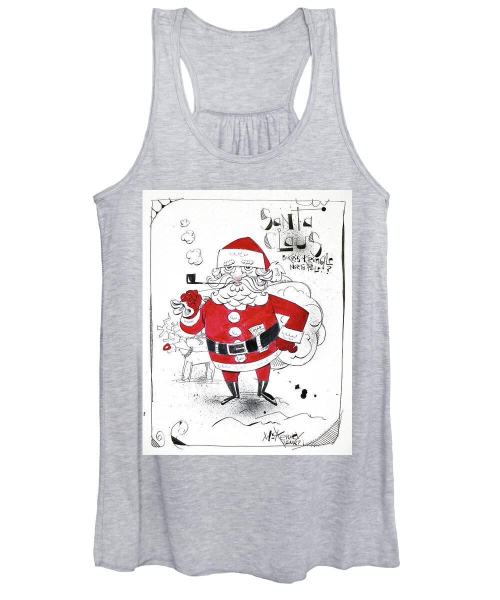  Women's Tank Top featuring the drawing Santa Claus by Phil Mckenney
