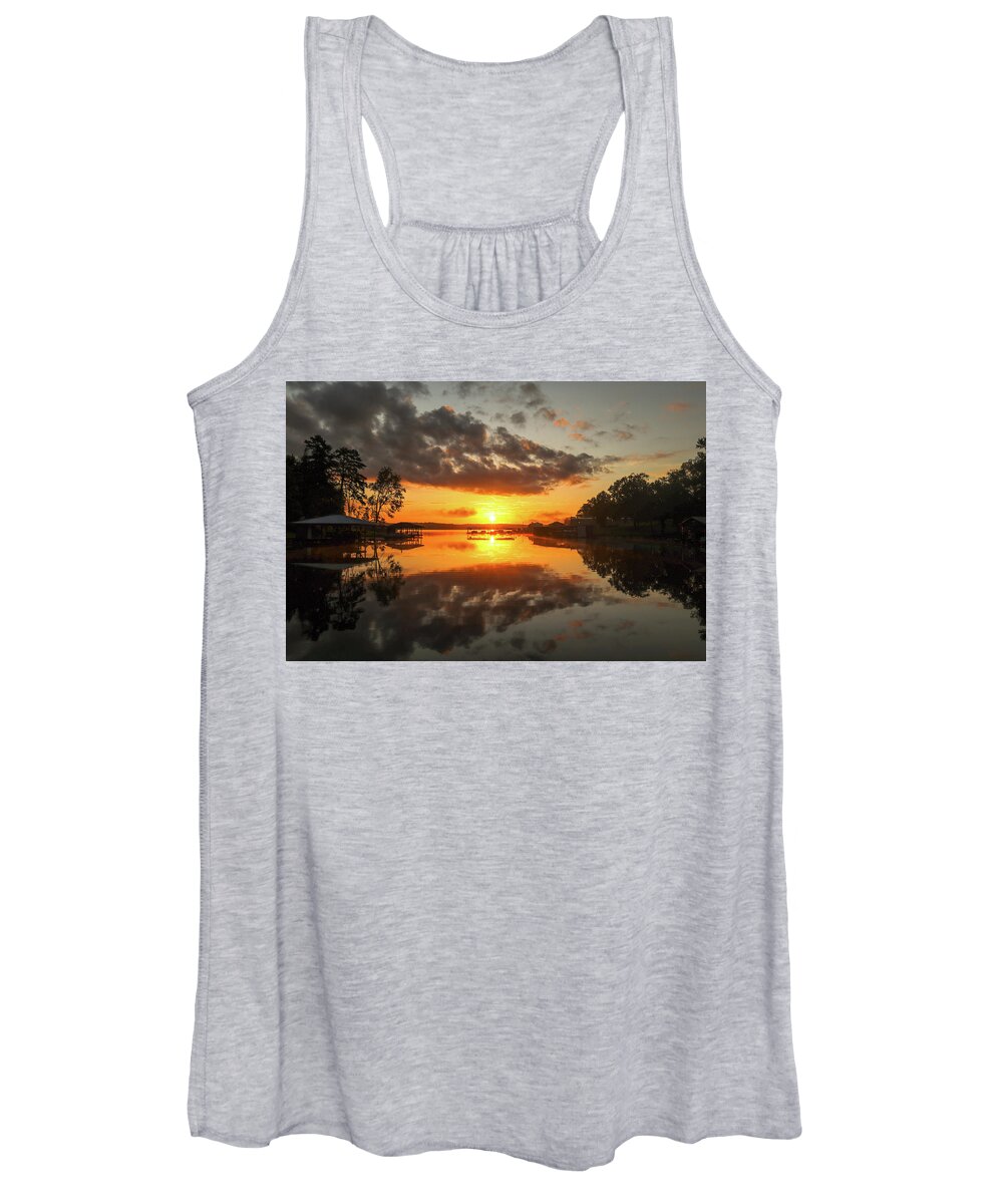 Lake Women's Tank Top featuring the photograph Searing Lake Sunrise by Ed Williams