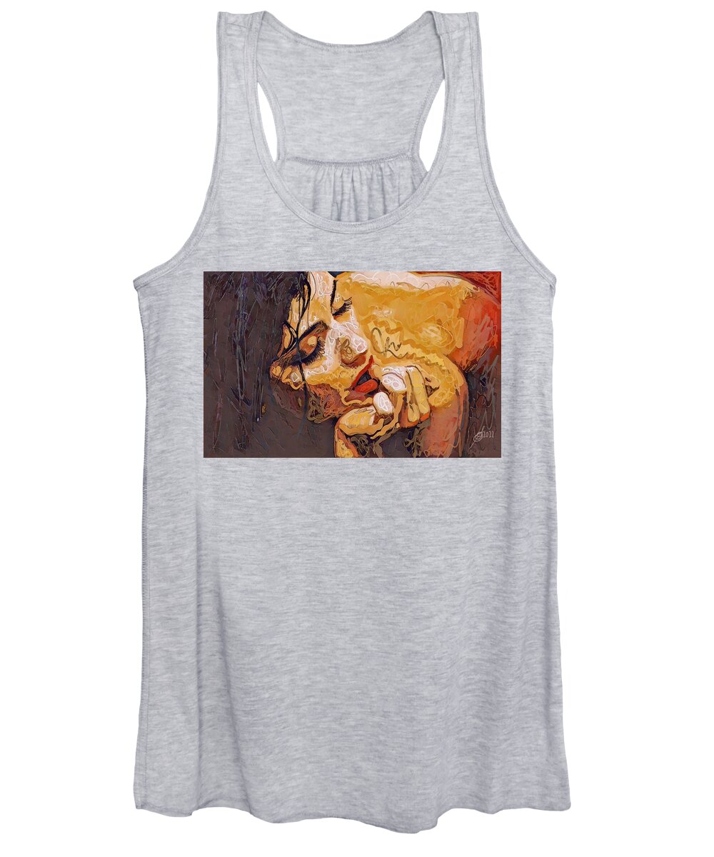 Sensual Women's Tank Top featuring the digital art Sense and Sensuality by Sol Luckman