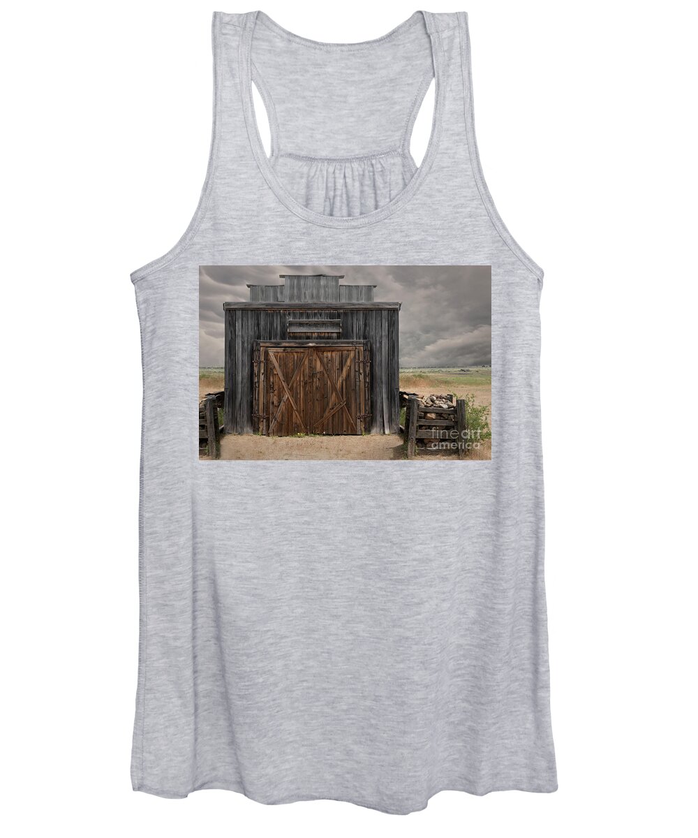 Architecture Women's Tank Top featuring the photograph Shaniko Ghost Town by Sandra Bronstein