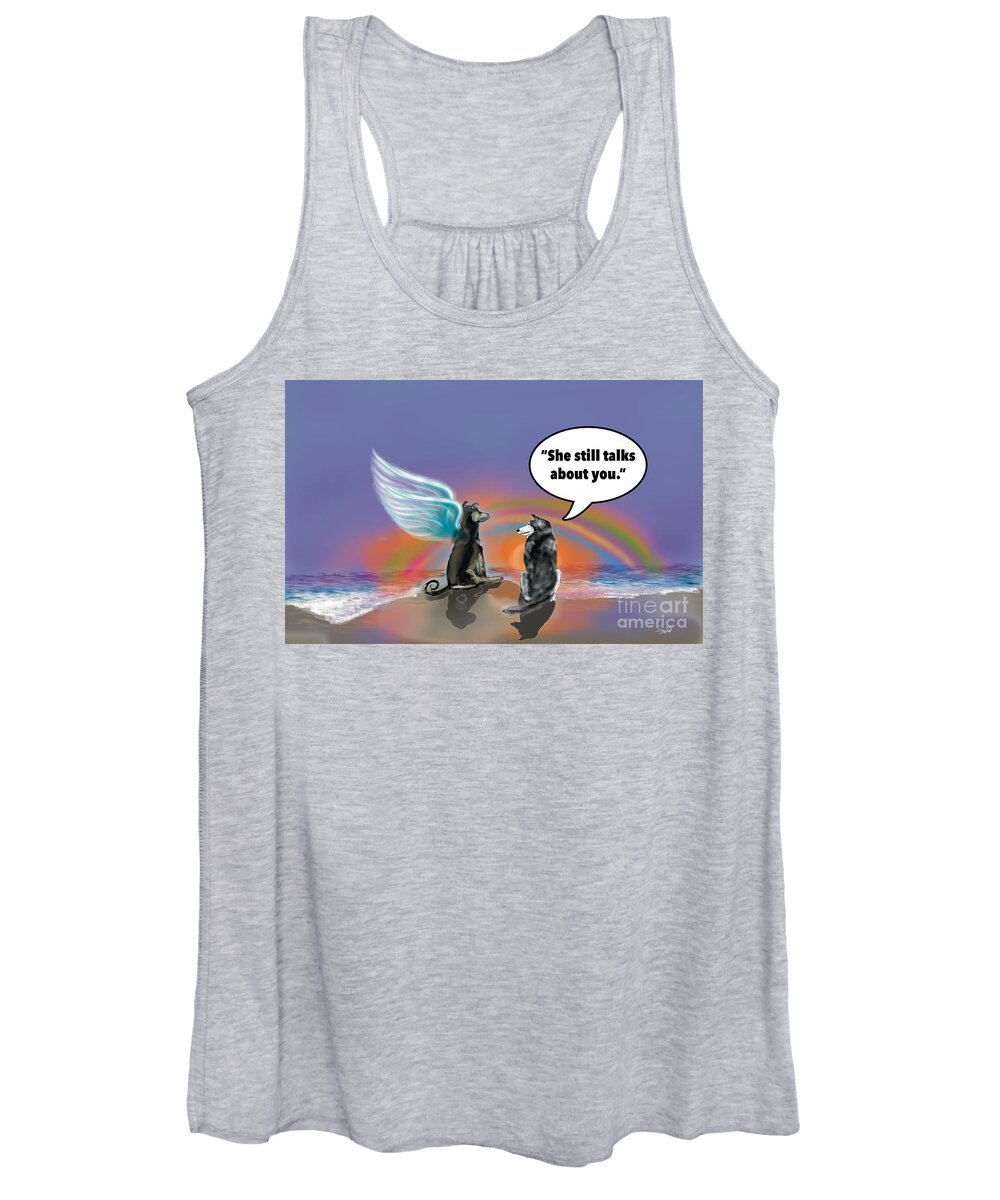 Rainbow Bridge Women's Tank Top featuring the digital art She Still Talks About You dedicated to Haylie by Doug Gist