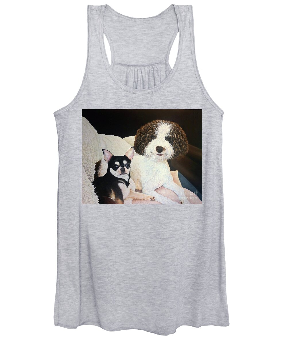 Dog Women's Tank Top featuring the painting Shoen by Mike Ivey