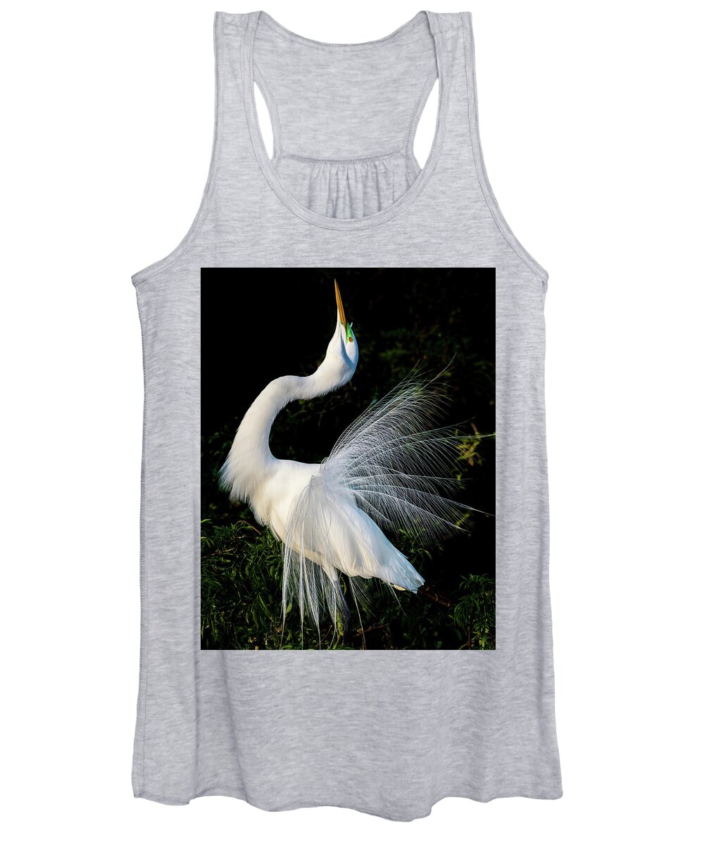 Great Egret Women's Tank Top featuring the photograph Showoff II by Jim Miller