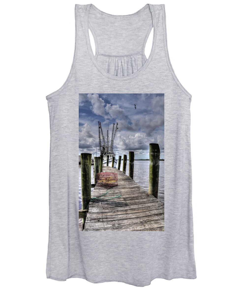 Nautical Women's Tank Top featuring the photograph Shrimping by Randall Dill