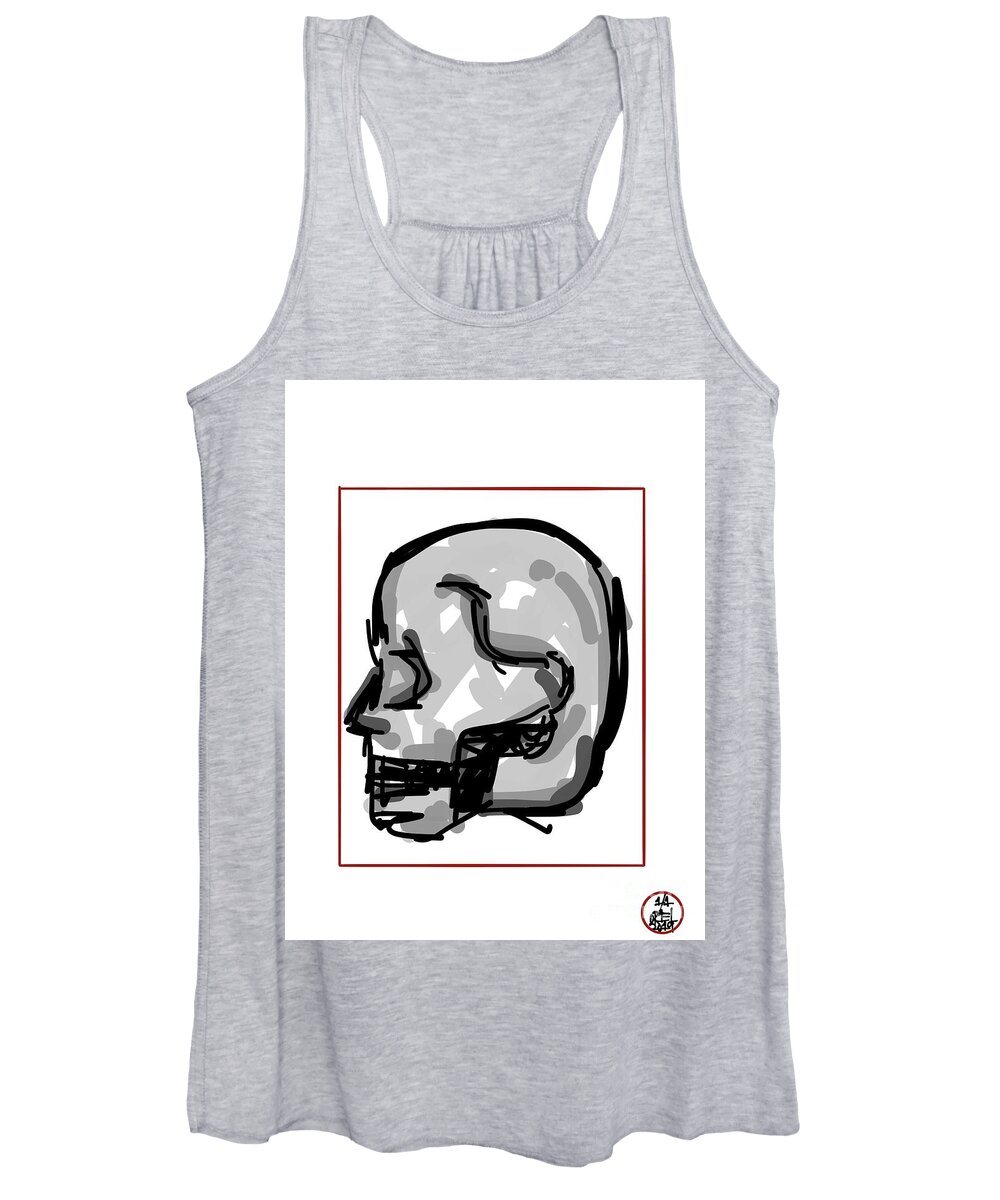  Women's Tank Top featuring the painting Skull by Oriel Ceballos