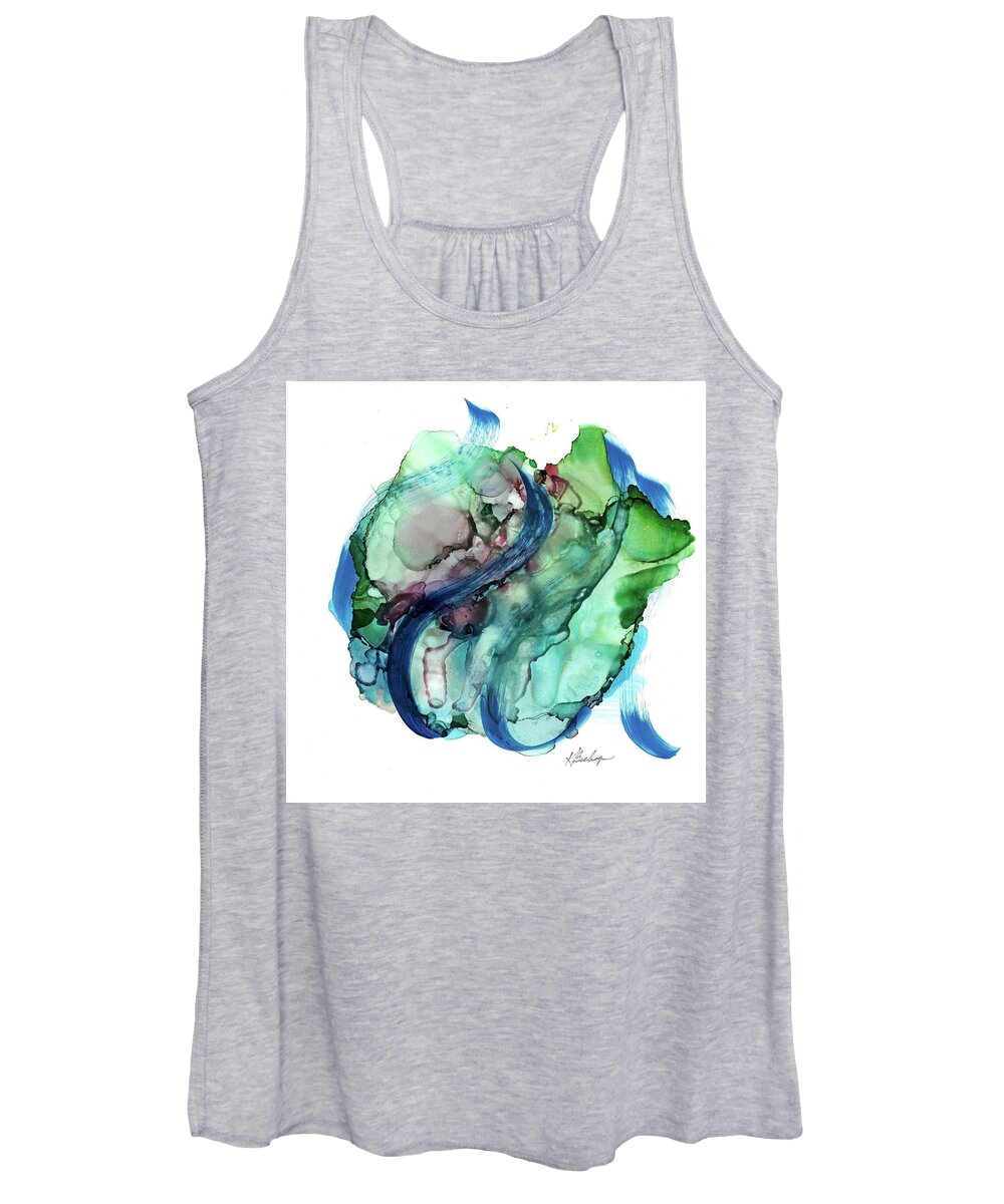 Skiing Women's Tank Top featuring the painting Slalom by Katy Bishop