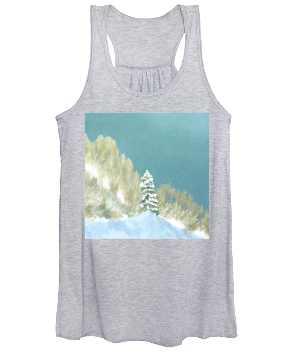 Snow Women's Tank Top featuring the painting Snow Light by Phyllis Andrews
