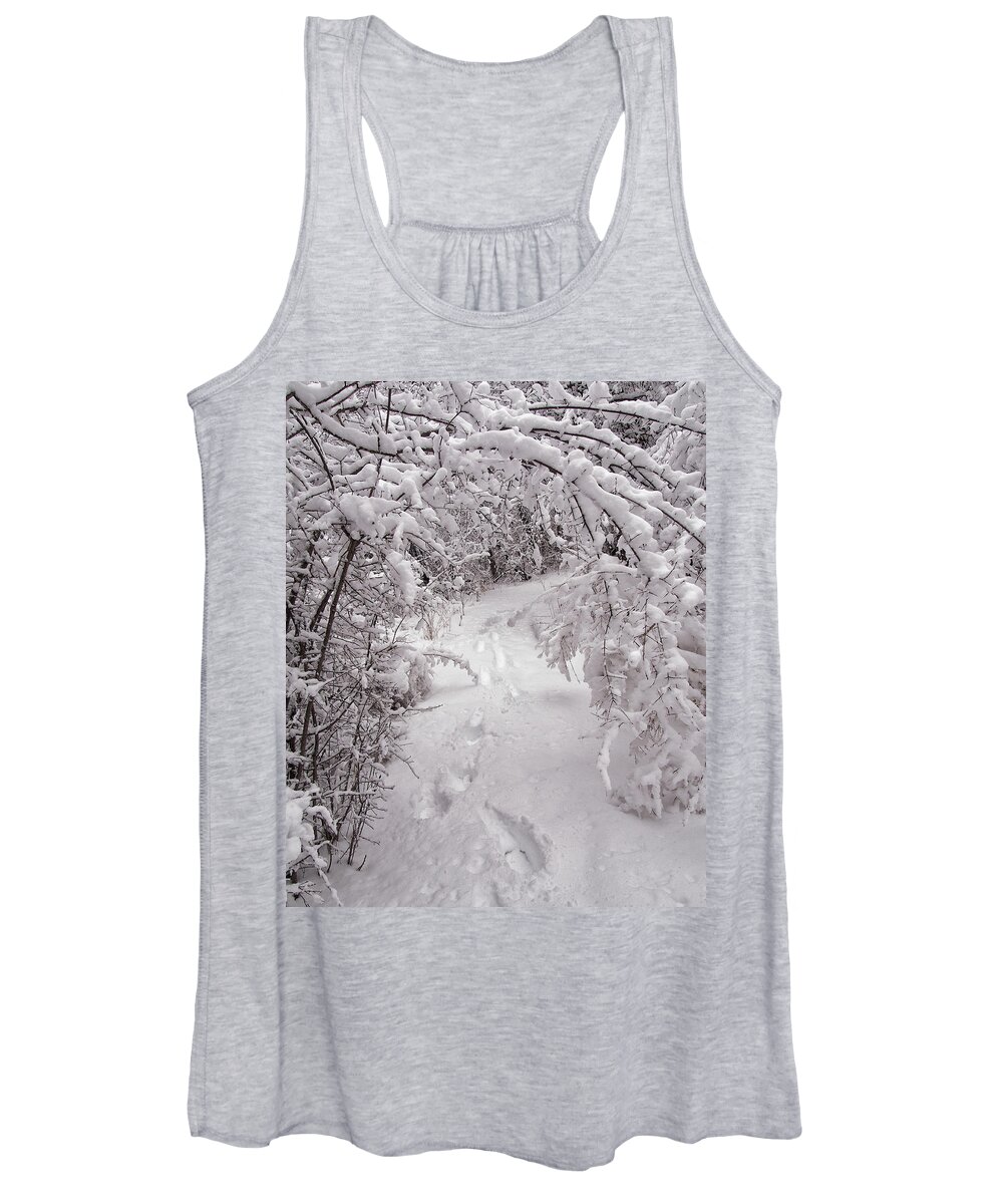 Snow Women's Tank Top featuring the photograph Snow Tracks by Scott Olsen