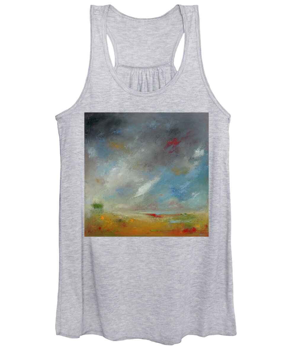 Landscape Women's Tank Top featuring the painting Solitude by Roger Clarke