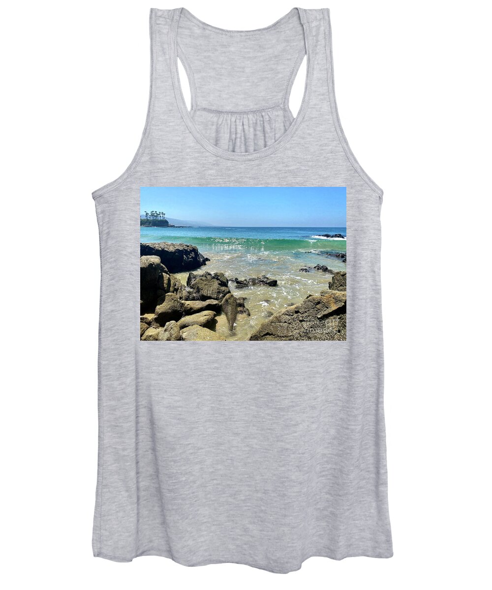 Water Women's Tank Top featuring the photograph Sparkling Wave Washes Ashore by Katherine Erickson
