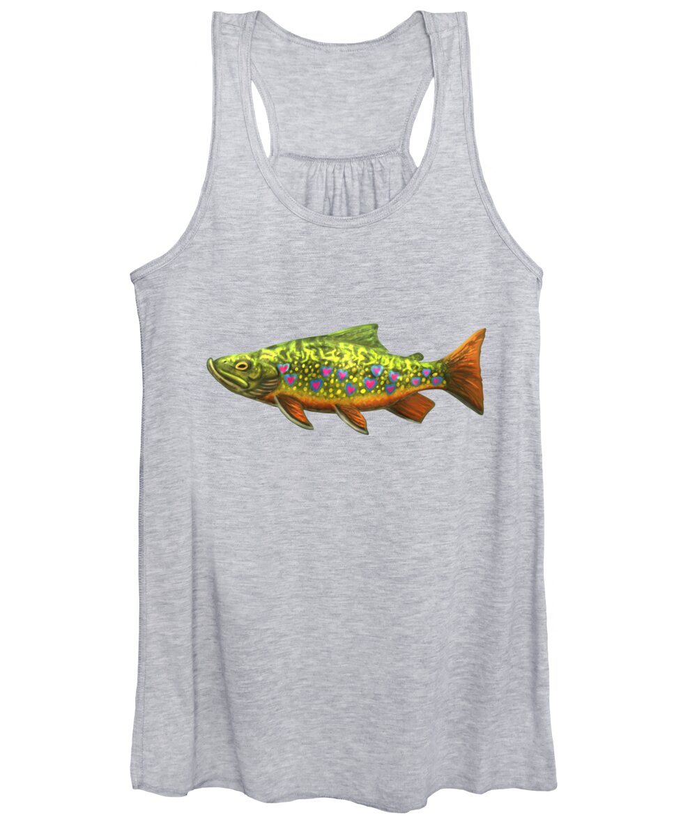 Brook Trout Women's Tank Top featuring the digital art Speckled Valentine by David Burgess