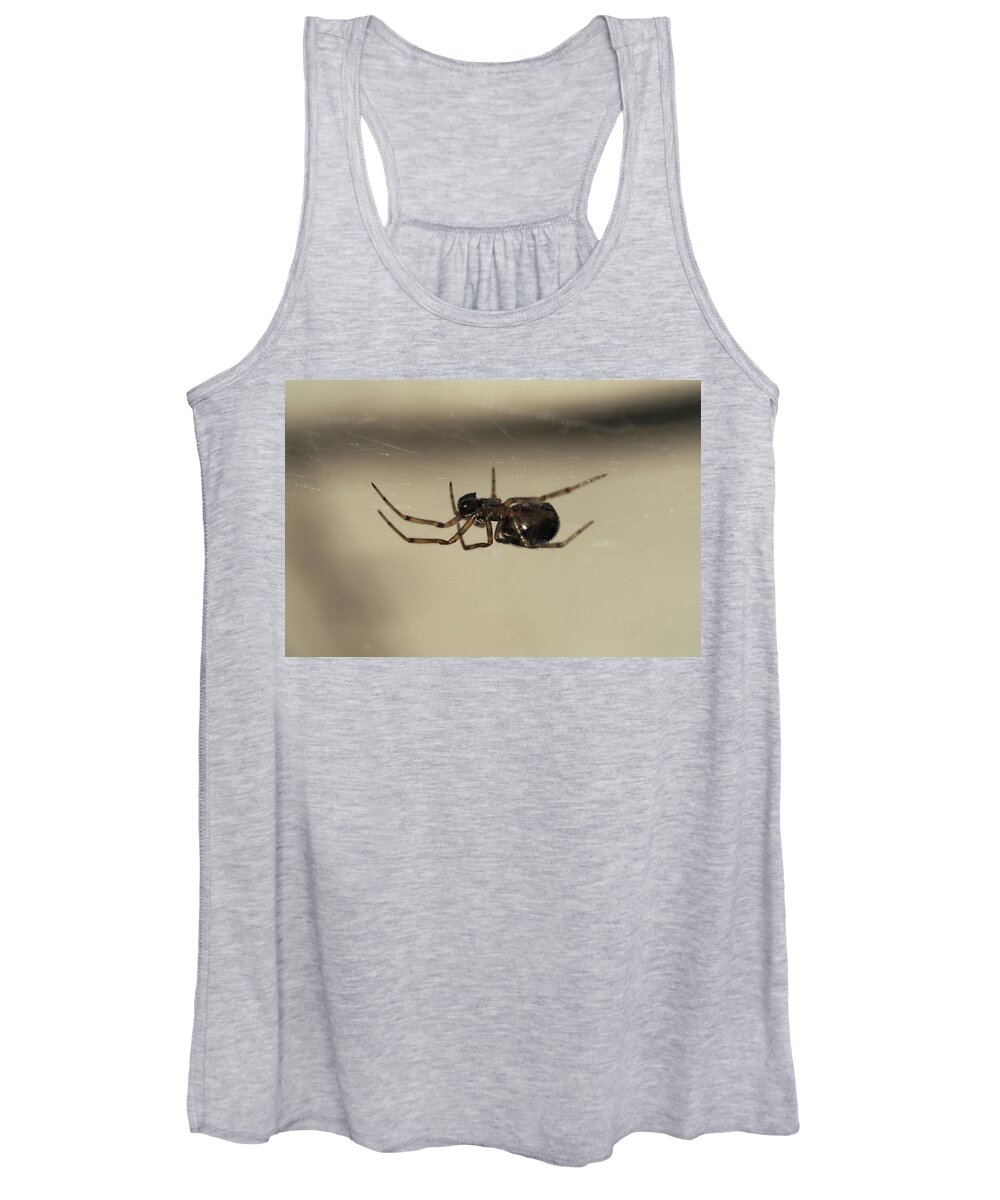 Spider Women's Tank Top featuring the painting Spider under the web by Sv Bell