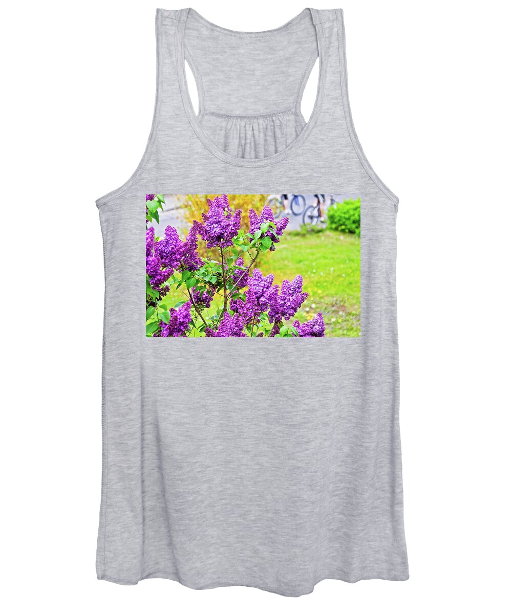 Lilacs Women's Tank Top featuring the photograph Spring has arrived by Tatiana Travelways