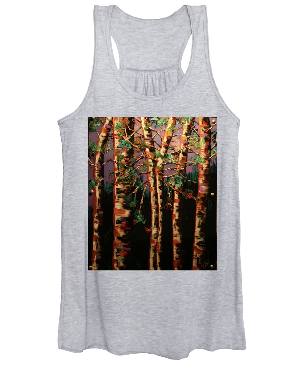Aspen Women's Tank Top featuring the painting Springtime Aspen by Marilyn Quigley