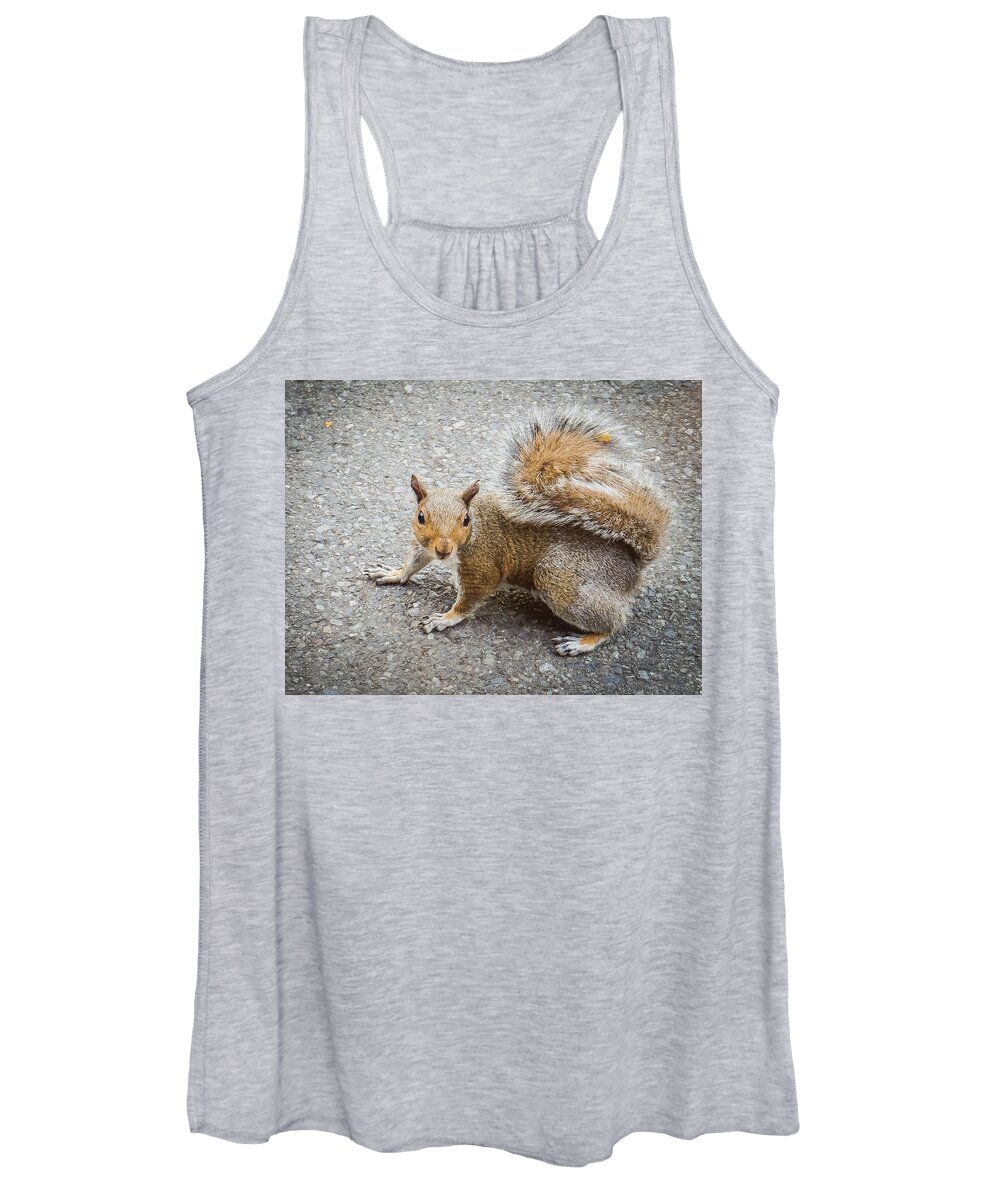 Squirrel Women's Tank Top featuring the photograph Squirrel at the Zoo by Anamar Pictures