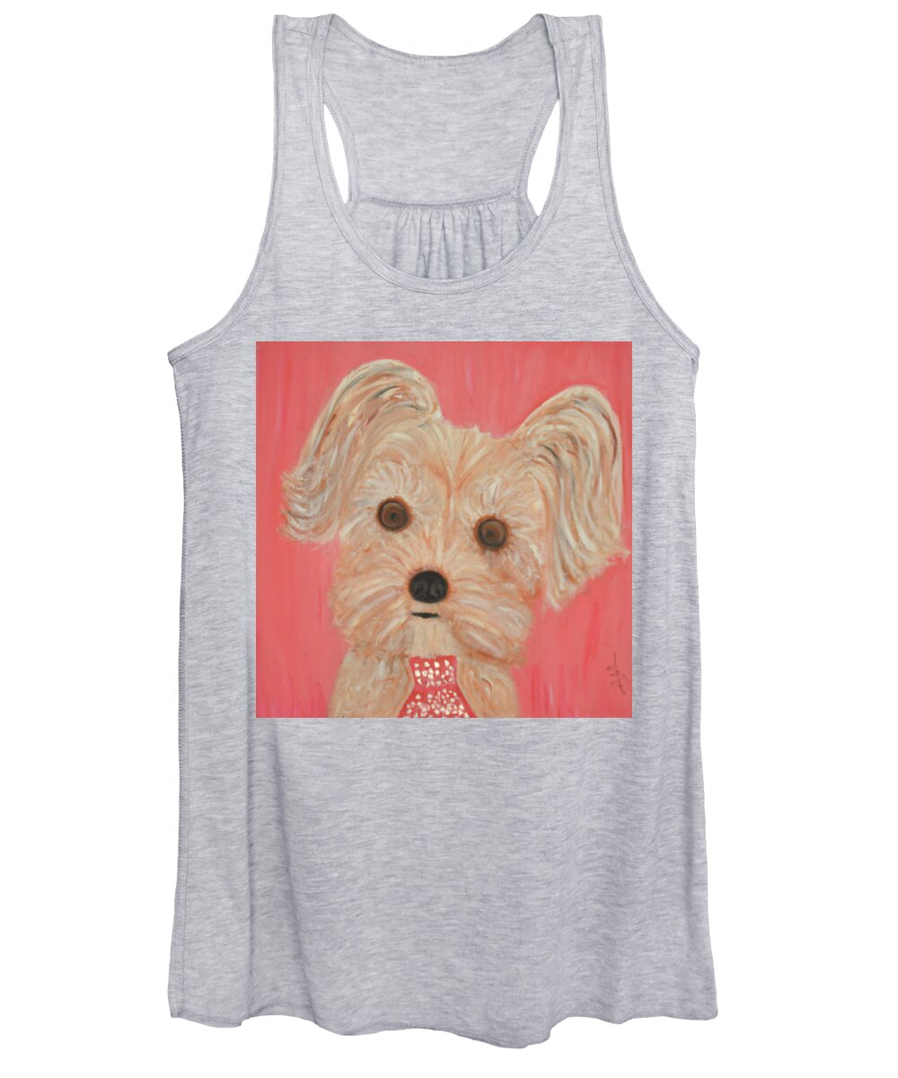 Dogs Women's Tank Top featuring the painting Squirt by Anita Hummel