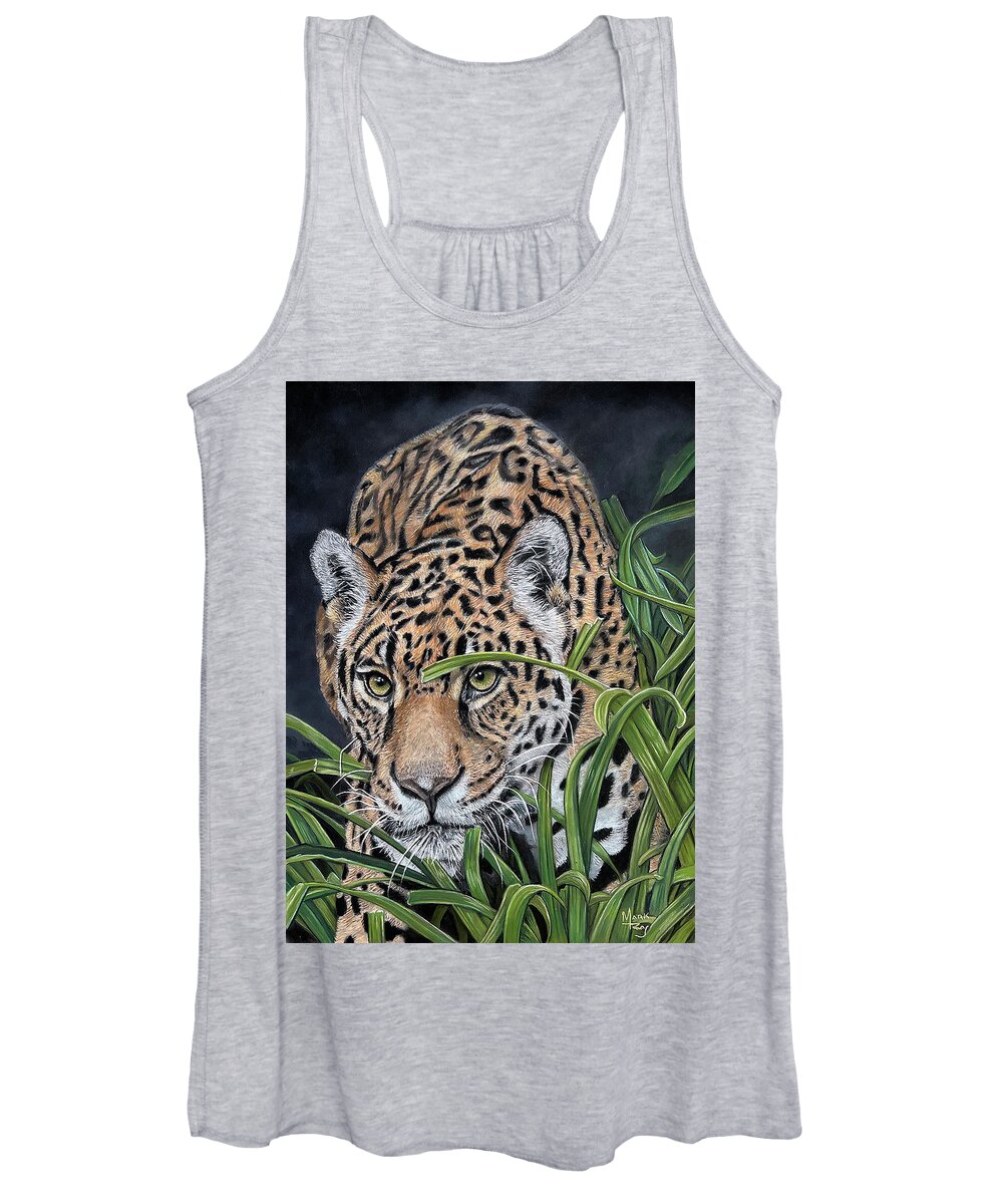 Jaguar Women's Tank Top featuring the painting Stealth Stalker by Mark Ray