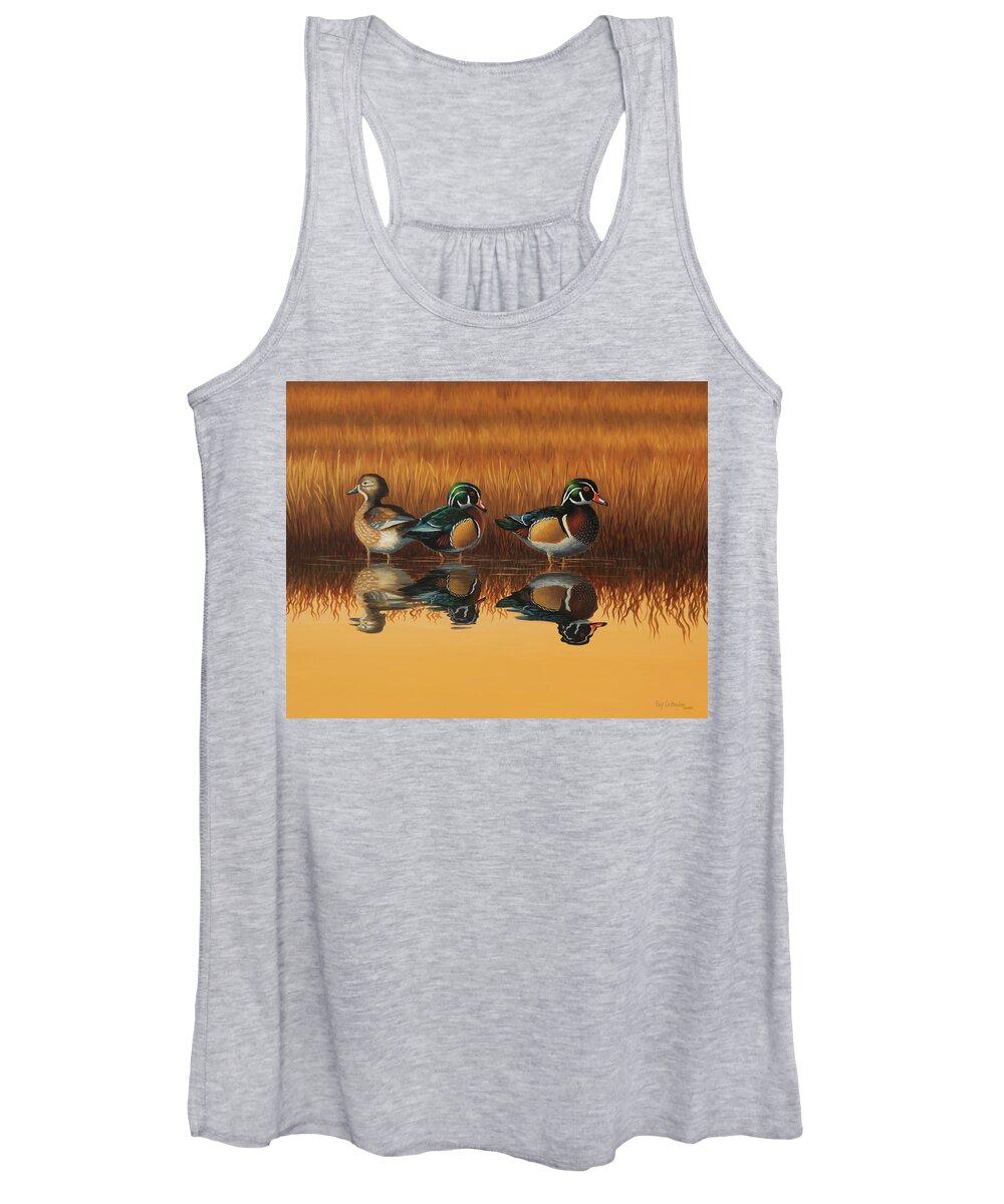Wood Ducks Women's Tank Top featuring the painting Stillwater by Guy Crittenden