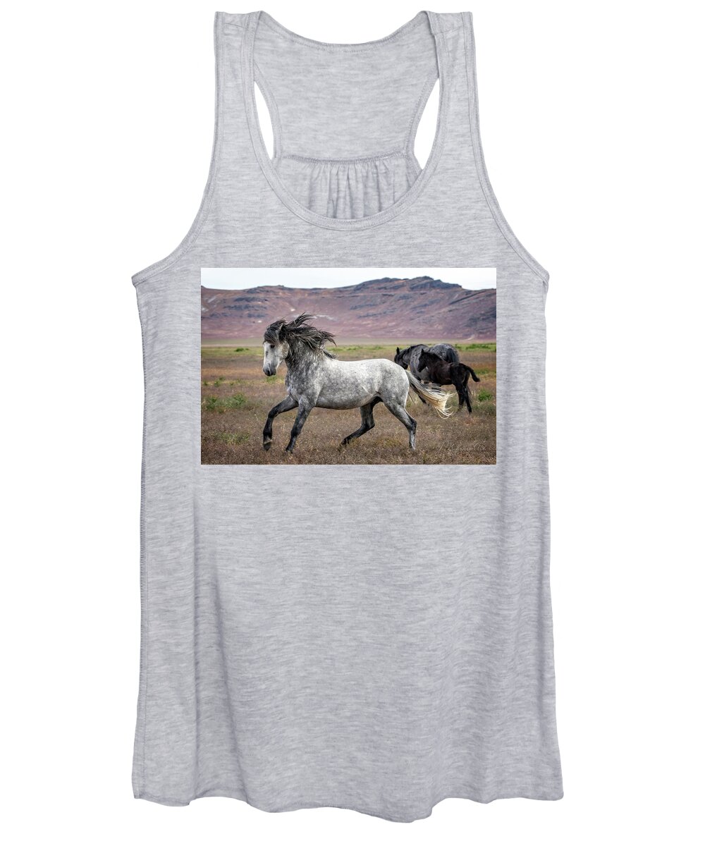 Horse Women's Tank Top featuring the painting Stirring the Pot by Jeanette Mahoney