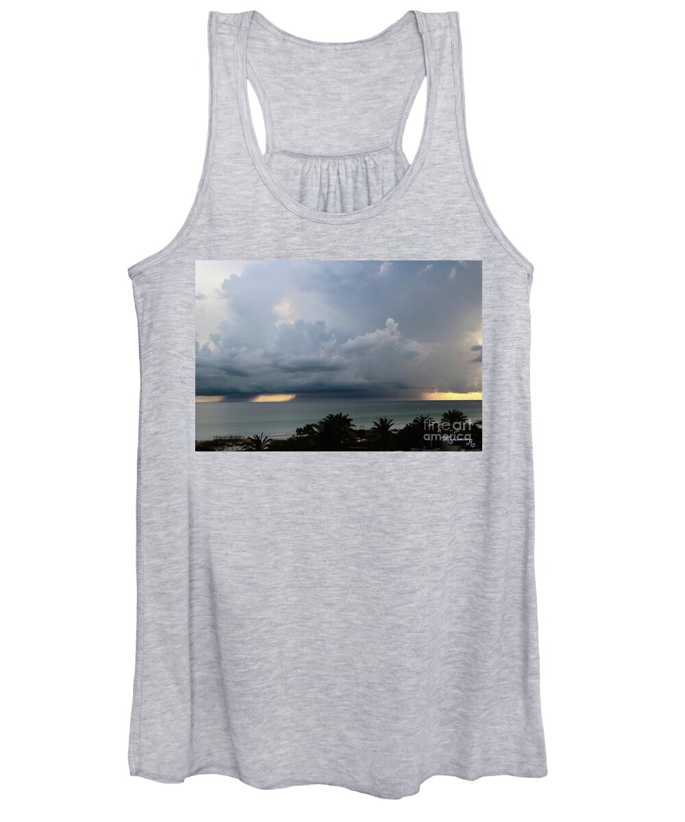 Landscape Women's Tank Top featuring the photograph Storm Ready to Come Ashore by Mariarosa Rockefeller