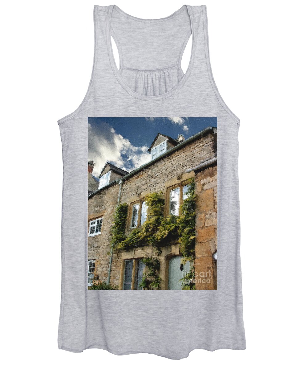 Stow-in-the-wold Women's Tank Top featuring the photograph Stow in the Wold Facade Two by Brian Watt