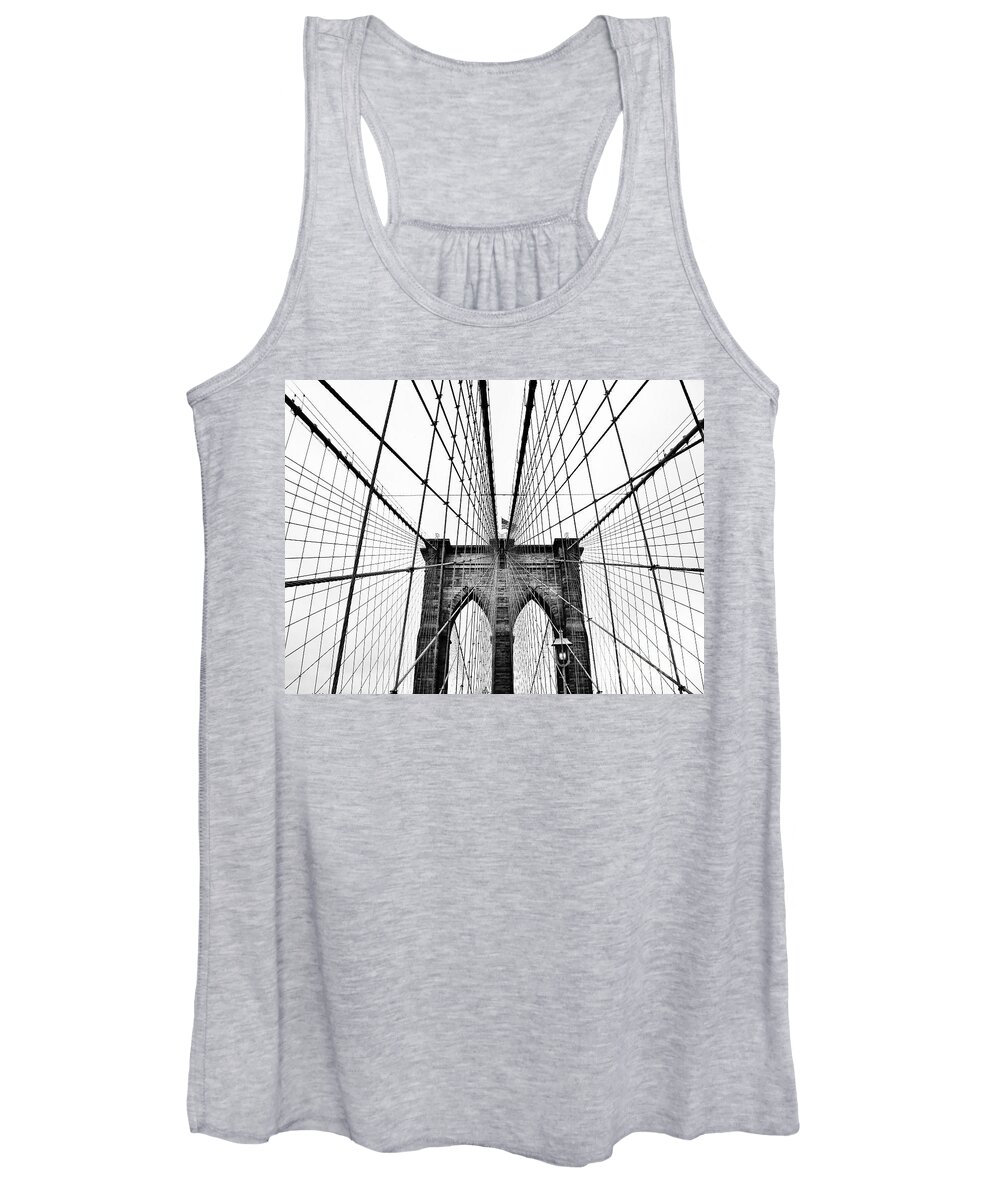 Brooklyn Bridge Women's Tank Top featuring the photograph Straps to Your Eyes by Darcy Leigh