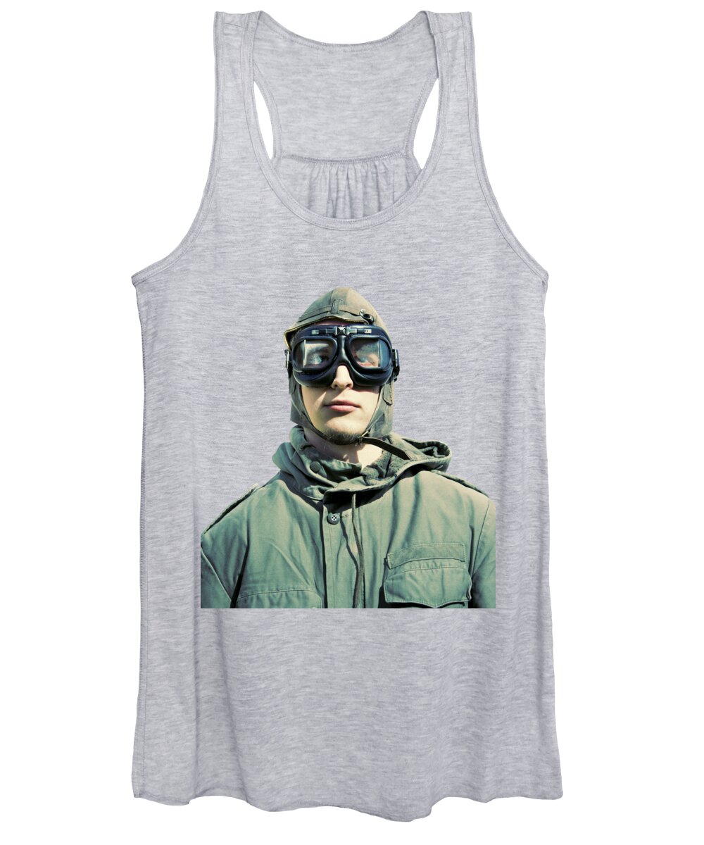 Military Women's Tank Top featuring the photograph Stylised Squadron Captain by Jorgo Photography