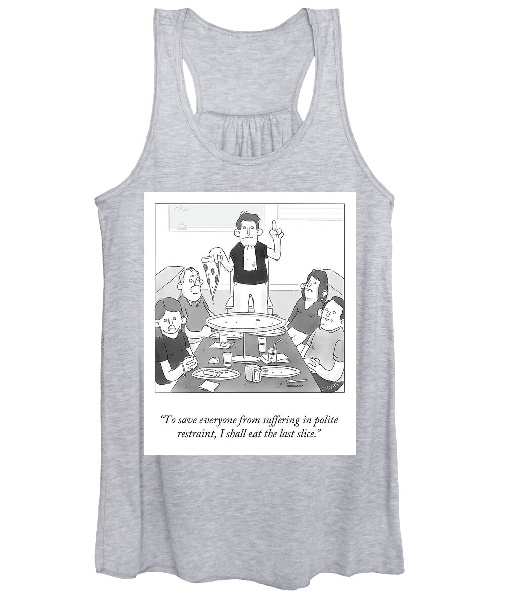 A25985 Women's Tank Top featuring the drawing Suffering in Polite Restraint by Colin Tom